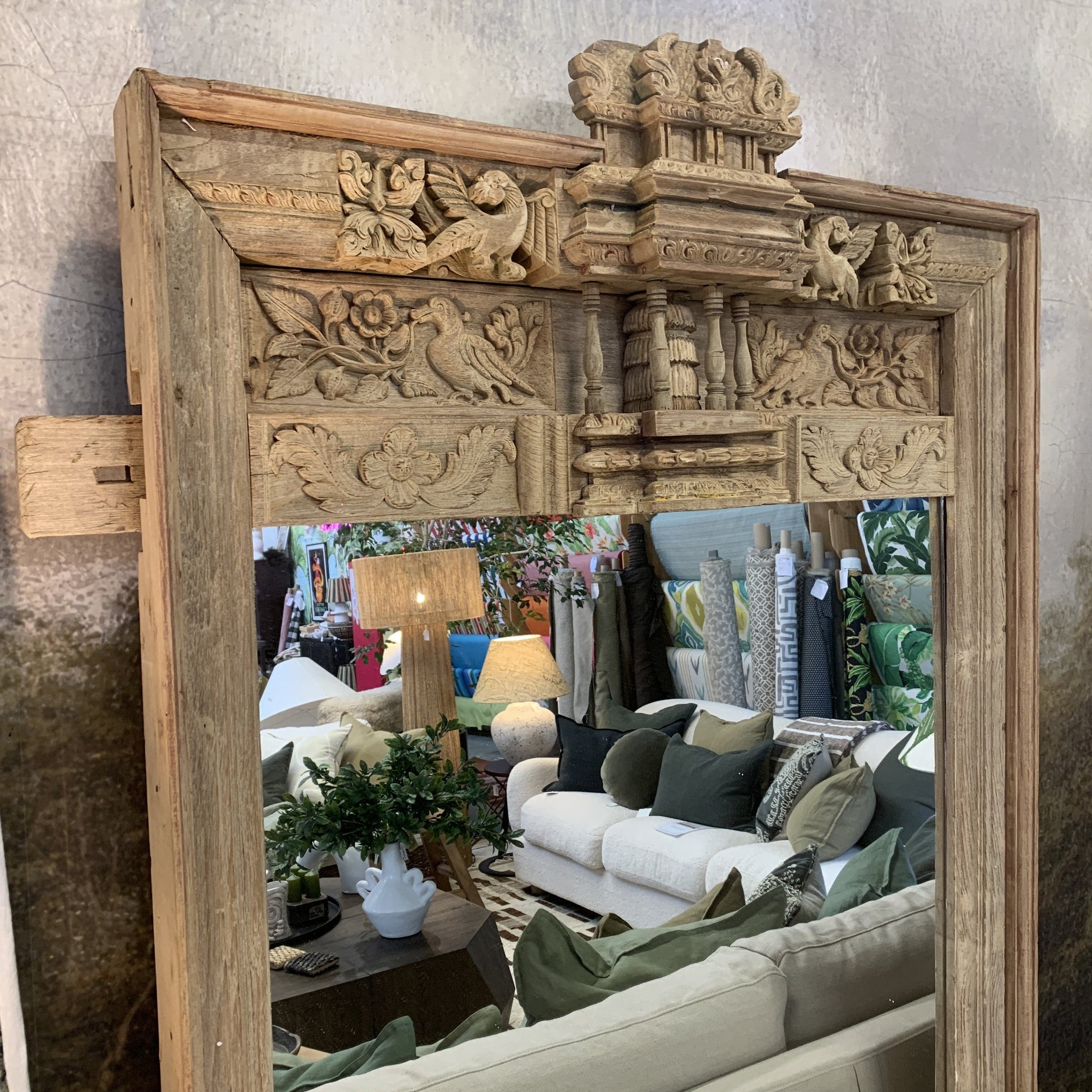 Carved Wooden Mirror