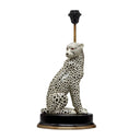 Leopard-shaped lamp base on a white background