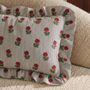 Claret Rose 60x35cm Ruffled Lumbar Cushion