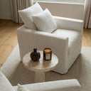 Classic White Linen Blend Armchair