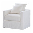 Classic White Linen Blend Armchair
