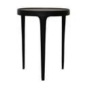 Black side table on a white background