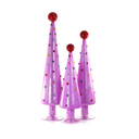 Decorated Dotted Trees Set - Taffy Pink