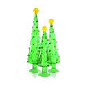 Decorated Dotted Trees Set - Translucent Green