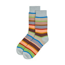 Colorful striped socks on a white background