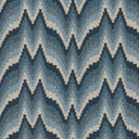 Textured fabric with blue and gray zigzag pattern