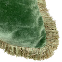 Emerald Green 55x55cm Fringed Velvet Cushion