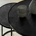 Ethnicraft Nesting Coffee Table Set - Charcoal Heavy Aged Mirror