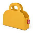 Yellow bag with handles and a red 'fatboy' tag on a white background