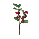 Faux Red Green Holly Berry Pick