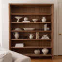 Five Shelf Teak Display Open Cabinet
