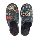 Floral Nights Large Black Slippers