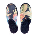 Flower Face Large Black Slippers