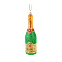 Glittered Champagne Glass Ornament - Green