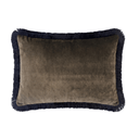 Gold Bengal Tiger Velvet 35x60cm Fringed Cushion