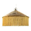 Gold Fringed Pandan Pendant Lampshade