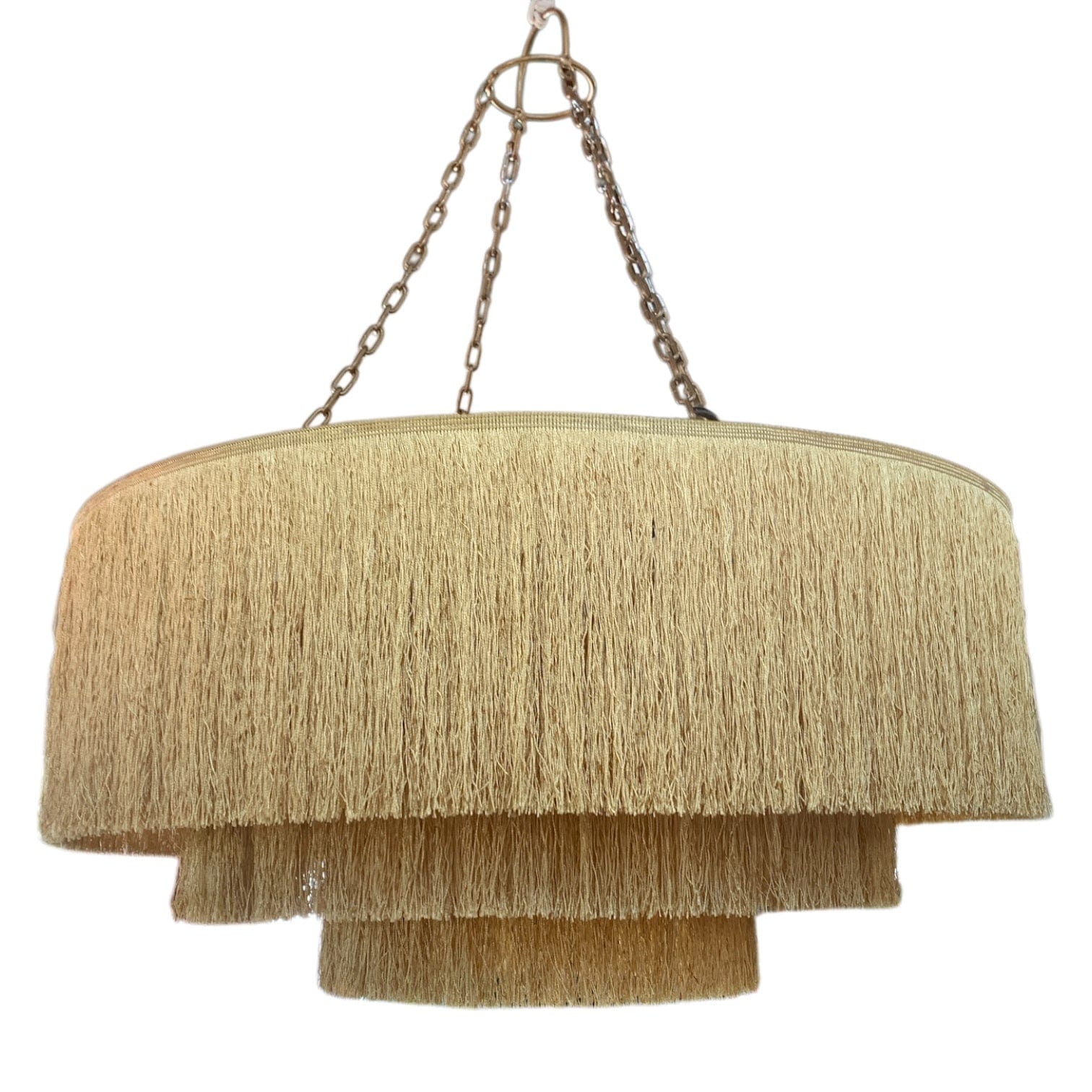 Gold Fringed Pendant Lampshade