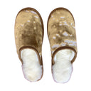Golden Burnout Large White Slippers