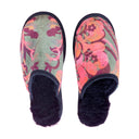 Green Filigree Large Black Slippers