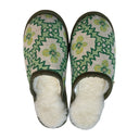 Green Spiro Large White Slippers