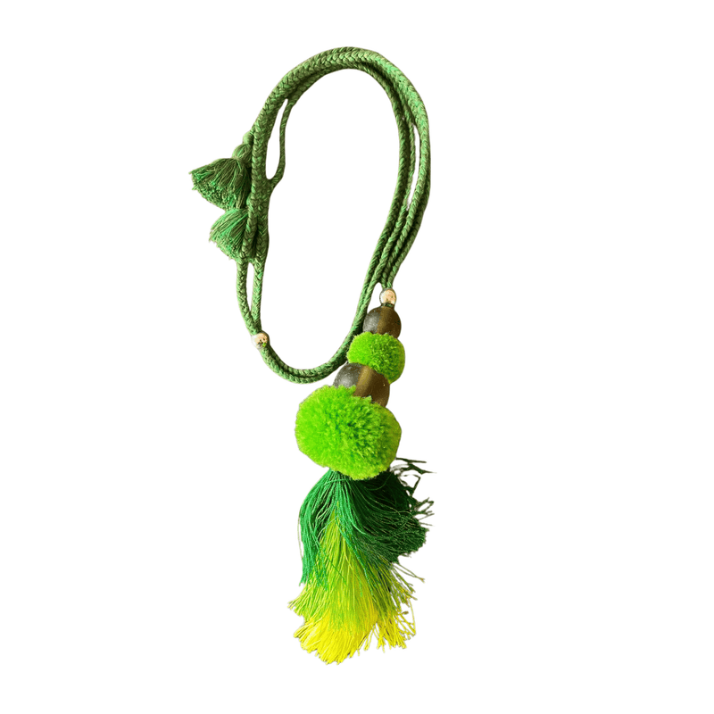 green-tassel-pompom-necklace_Little-and-Fox
