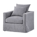 Classic White Linen Blend Armchair