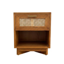 Havana Sungkai & Rattan Bedside Table