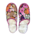 Hollyhocks Fields Large White Slippers