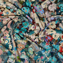 Hollyhocks Winter Velvet Fabric