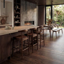 Hudson Oak Leather 75cm Barstool PRE ORDER