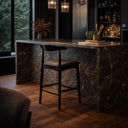 Hudson Oak Leather 65cm Barstool PRE ORDER