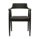 Black chair with armrests on a white background