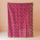 Indigo Botanical Kantha Quilt
