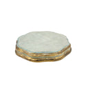 Decorative dome base with gold and light blue colours on a white background