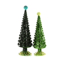 Large Hobnail Trees Set - Green