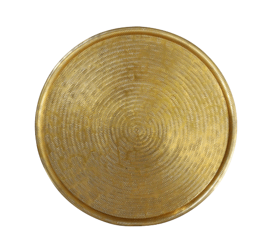 Large Etched Tray in Antique Brass Finish