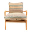 Chair with striped cushions on a white background
