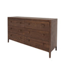 Lunde 6 Drawer Dresser – Walnut Brown PRE ORDER