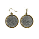 Mesh Disc Earrings - Silver Grey