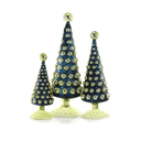 Midcentury Modern Hobnail Tree Set - Blue