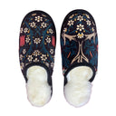Midnight Garden Large White Slippers