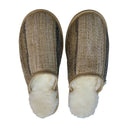 Natural Stripe XL White Slippers