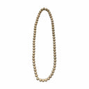 Necklace with beige wooden beads on a white background