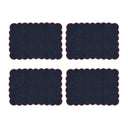 Navy and Red Scalloped Placemat Set