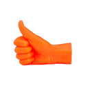 Orange candle with a thumbs-up gesture on a white background