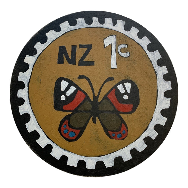 NZ 1 Cent Stamp Wall Art