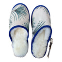 Palm Linen Large White Slippers