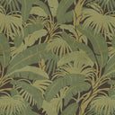Tropical leaf pattern with green leaves on a dark background