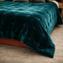 Pin Velvet Coverlet Forest Green