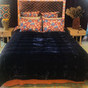 Pin Velvet Comforter Navy Blue